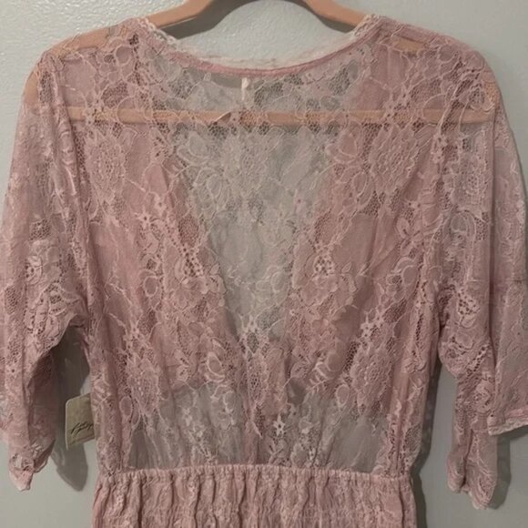NWT Free People Lala Lace Mini Dress Color Pink Size Small - Picture 6 of 14
